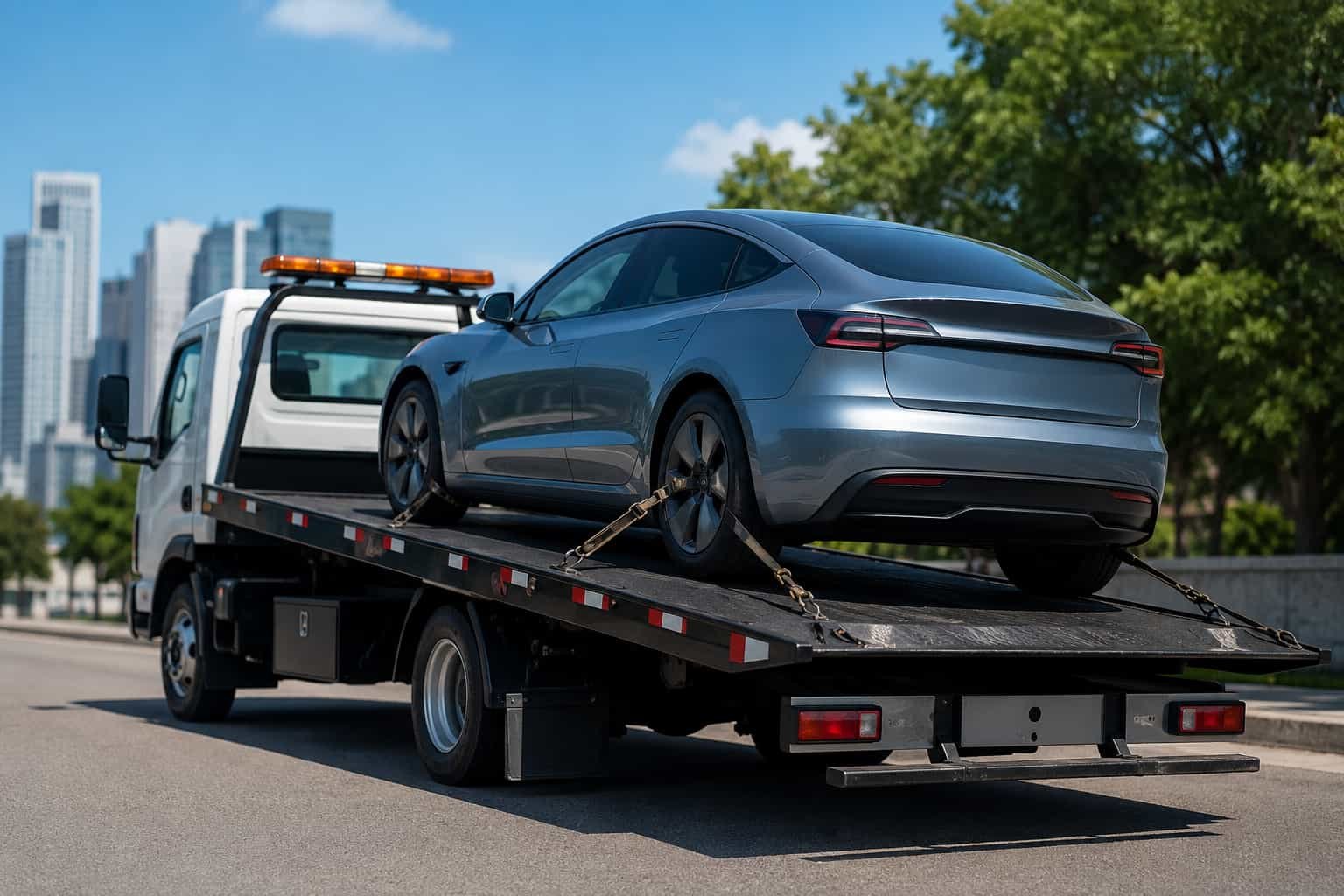 Guincho para carro elétrico: o que muda no reboque?